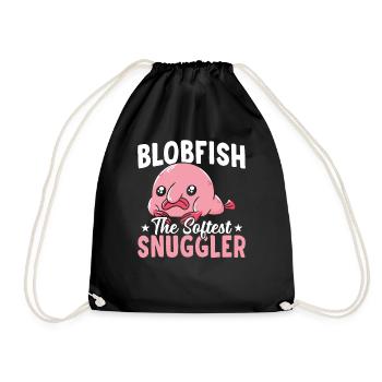 Blobfish Softest Snuggler Blobfishes Owners - Drawstring Bag - black - Front