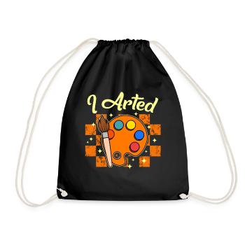 T-shirt d’art, j’ai peint la palette de peinture pinceau tee, - Sac de sport léger - noir - Devant