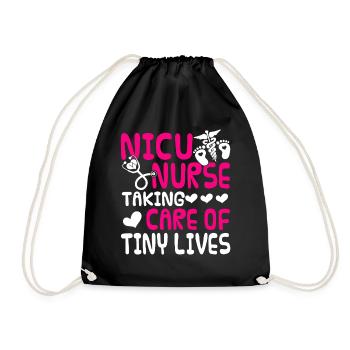 Nicu Nurse Nicu Nurse Taking Care Of Tiny Lives - Drawstring Bag - black - Front