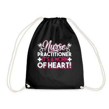 Nurse Practitioner Nurse Practitioner Heart Work - Drawstring Bag - black - Front