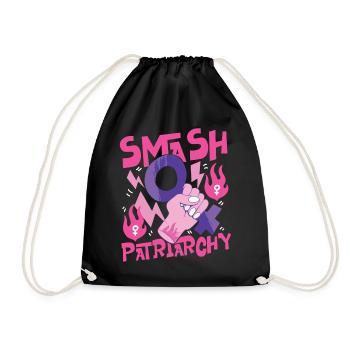 Feminist Smash Patriarchy - Drawstring Bag - black - Front