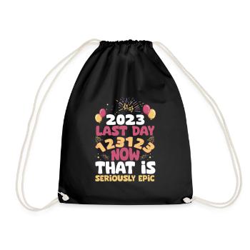 the last day of 2023 is 123123 - Turnbeutel - Schwarz - Vorne