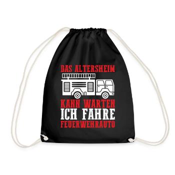 Feuerwehrmann Feuerwehr - Turnbeutel - Schwarz - Vorne