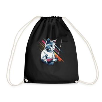 Chats, escrimeurs, joueurs, joueurs, escrime, athlètes, chats - Sac de sport léger - noir - Devant