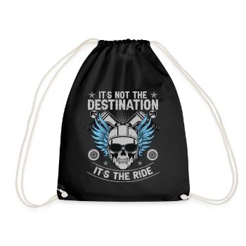 It's Not The Destination It's The Ride Biker - Turnbeutel - Schwarz - Vorne