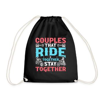 Couples That Ride Together Stay Together Biker - Turnbeutel - Schwarz - Vorne