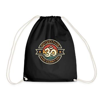 Qigong And Carry On Retro Martial Arts Meditation - Turnbeutel - Schwarz - Vorne