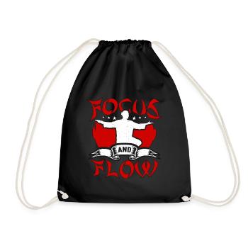 Qigong Focus And Flow Tai Chi Wushu Martial Arts - Drawstring Bag - black - Front