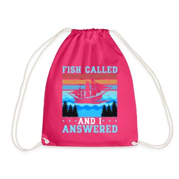 Fishing Kayak Paddling - Drawstring Bag - fuchsia - Front