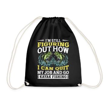 Fishing Kayak Paddling - Drawstring Bag - black - Front