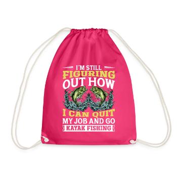 Fishing Kayak Paddling - Drawstring Bag - fuchsia - Front