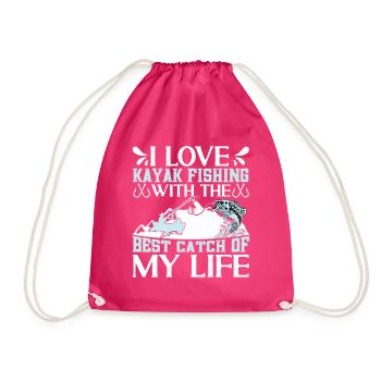 Fishing Kayak Paddling - Drawstring Bag - fuchsia - Front