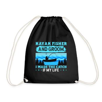 Fishing Kayak Paddling - Drawstring Bag - black - Front