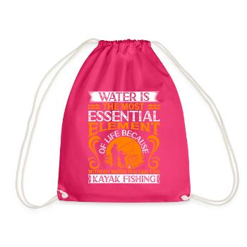 Fishing Kayak Paddling - Drawstring Bag - fuchsia - Front
