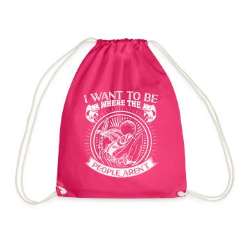 Fishing Kayak Paddling - Drawstring Bag - fuchsia - Front