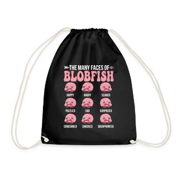 Viele Gesichter Von Blobfish-besitzern Blobfishes - Turnbeutel - Schwarz - Vorne