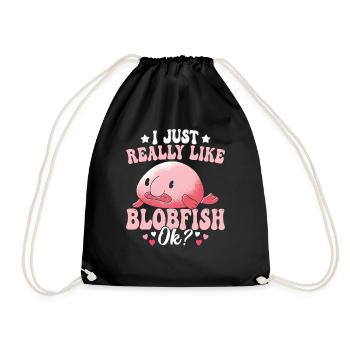 Mag Blobfish-besitzer Wirklich. Blobfishes Lover - Turnbeutel - Schwarz - Vorne