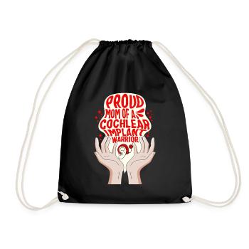 Chemise de sensibilisation à la perte auditive, fière maman d’un - Sac de sport léger - noir - Devant