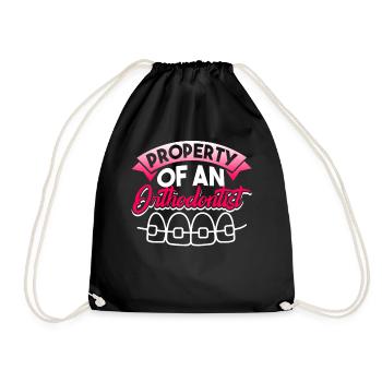 Orthodontist Property Of An Orthodontist - Drawstring Bag - black - Front