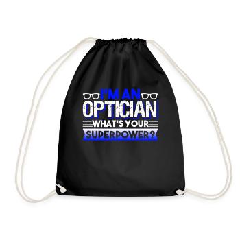 Optician Optician What's Your Superpower - Drawstring Bag - black - Front