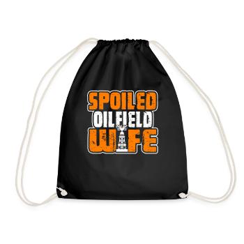 Oilfield Worker Spoiled Oilfield Wife - Drawstring Bag - black - Front