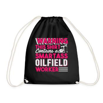 Oilfield Smartass Oilfield Worker - Drawstring Bag - black - Front