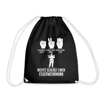 Feuerwehrmann Feuerwehr - Turnbeutel - Schwarz - Vorne