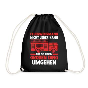 Feuerwehrauto Feuerwehrmann Feuerwehr - Turnbeutel - Schwarz - Vorne