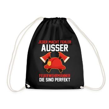 Feuerwehrmann Feuerwehr - Turnbeutel - Schwarz - Vorne