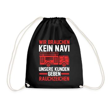 Feuerwehrmann Feuerwehr - Turnbeutel - Schwarz - Vorne
