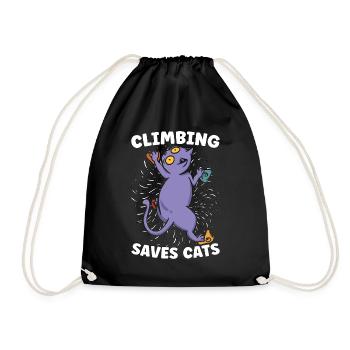 Rock Climbing Saves Cats Loves Mountain Climbing - Turnbeutel - Schwarz - Vorne