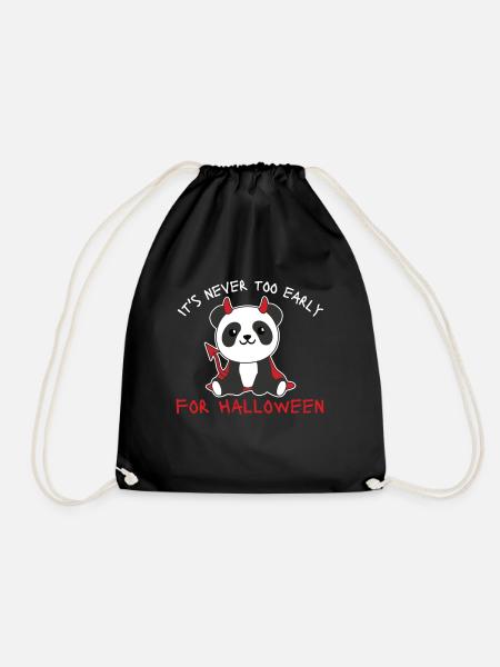 Panda es ist nie zu früh für Halloween Teufel - Turnbeutel - Schwarz