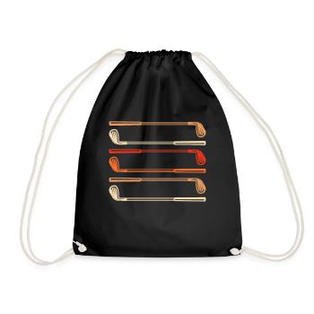 Golf Clubs - Golfer Clubs Golfing Golf Player - Drawstring Bag - black - Front