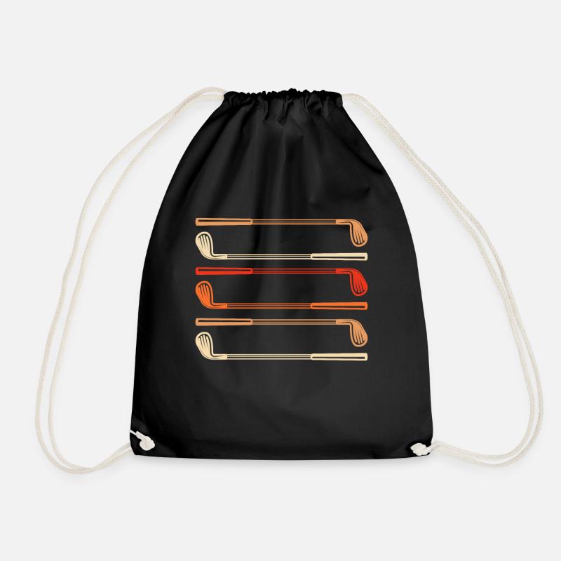 Golf Clubs - Golfer Clubs Golfing Golf Player - Drawstring Bag - black