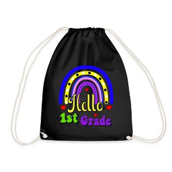 Bonjour 1ère année de rentrée scolaire Premier jour - Sac de sport léger - noir - Devant