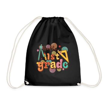 Hello 1st Grade Back To School First Day - Drawstring Bag - black - Front