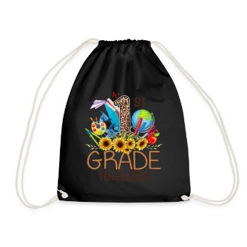 Hello 1st Grade Back To School First Day - Drawstring Bag - black - Front