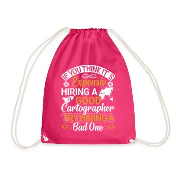 Cartographers - Drawstring Bag - fuchsia - Front