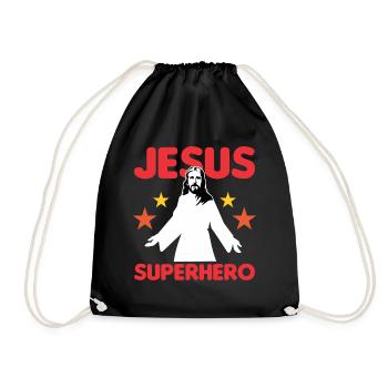 Jesus Superhero - Drawstring Bag - black - Front