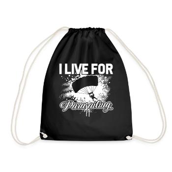 Parasailing I Live For Parasailing - Drawstring Bag - black - Front