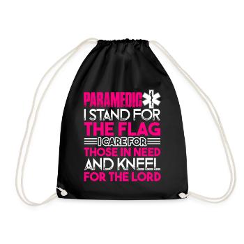 Paramedic Paramedic I Stand For This Flag - Drawstring Bag - black - Front