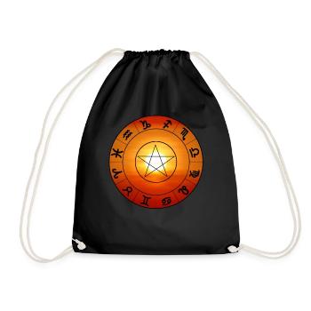 Sun with zodiac sign - sunset - Drawstring Bag - black - Front