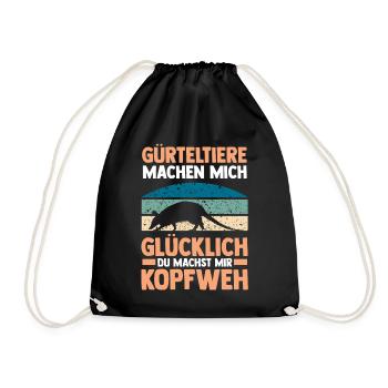 Gürteltier - Turnbeutel - Schwarz - Vorne