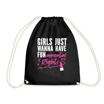 Feminist Lipstick Girls Just Wanna - Turnbeutel - Schwarz - Vorne