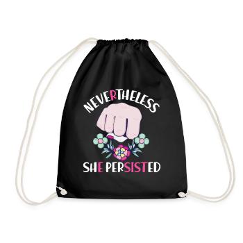 Feminist Nevertheless She - Drawstring Bag - black - Front
