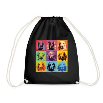 Irish Red Setter Hund Hunderasse Pop Art - Turnbeutel - Schwarz - Vorne