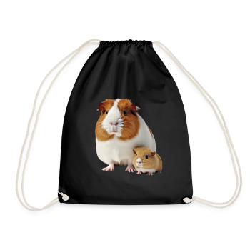 Niedliches Meerschweinchen Meerschweinchen Kind - Turnbeutel - Schwarz - Vorne