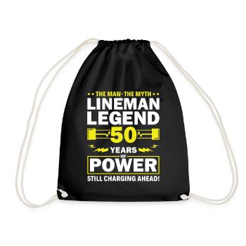 Lineman Legend - Celebrating 50 Years of Power! - Drawstring Bag - black - Front