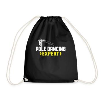 Pole Dancing Expert - Electrician - Drawstring Bag - black - Front