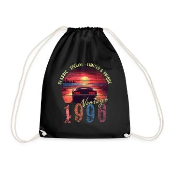 Millésime 1996 Anniversaire Synthwave Année de naissance 1996 - Sac de sport léger - noir - Devant